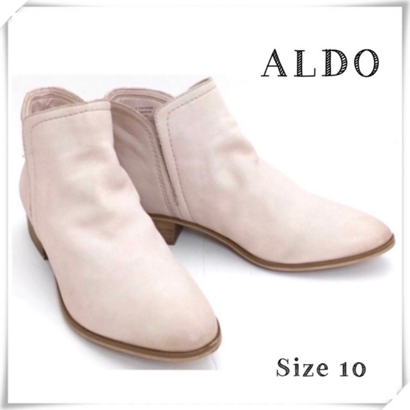 ALDO Gweria Soft Nubuck Leather Ankle Bootie in Nude Pink Size 10 - Picture 1 of 9
